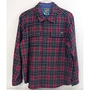 Woolrich 100% Wool Woolen Mills Flannel Shirt Jacket Men’s XL Red Tartan Plaid